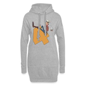 Anniversaire des enfants Cowboy 4e anniversaire - Sweat-shirt à capuche long Femme - gris chiné - Devant