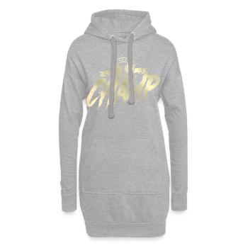 boxe sport vainqueur - Sweat-shirt à capuche long Femme - gris chiné - Devant