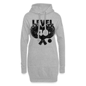 Ping-pong Niveau 40 + Raquettes de ping-pong seniors - Sweat-shirt à capuche long Femme - gris chiné - Devant