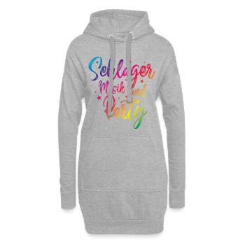 Schlager party musik bunt - Hoodie-Kleid - Grau meliert - Vorne