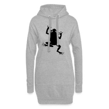 FROG - Sweat-shirt à capuche long Femme - gris chiné - Devant