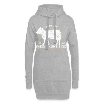Landwirt Landwirtin Bauer Bäuerin Kuh Kühe Spruch - Hoodie-Kleid - Grau meliert - Vorne
