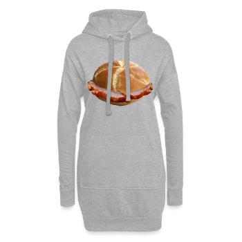 Leberkas Semmel Bayern Fromage de foie Fromage à la viande - Sweat-shirt à capuche long Femme - gris chiné - Devant