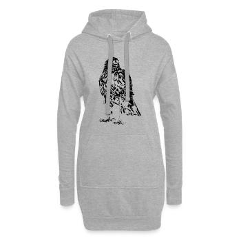 faucon - Sweat-shirt à capuche long Femme - gris chiné - Devant
