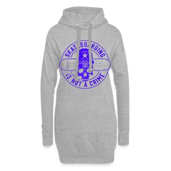 Skateboard Spruch Crime - Hoodie-Kleid - Grau meliert - Vorne