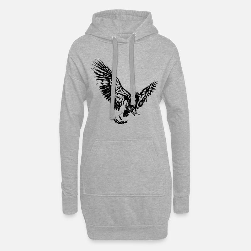 Adler - Hoodie-Kleid - Grau meliert