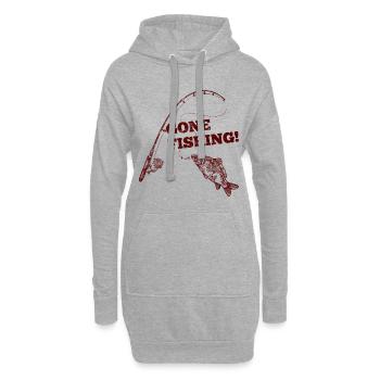 Fischen Angeln Spruch - Hoodie-Kleid - Grau meliert - Vorne