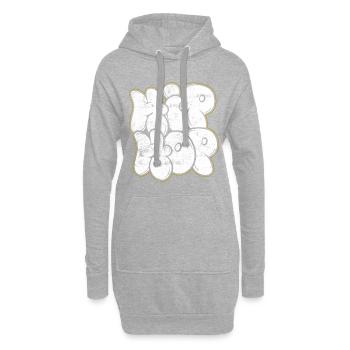 Musique hip hop - Sweat-shirt à capuche long Femme - gris chiné - Devant