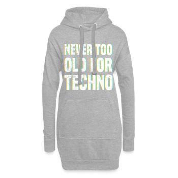 Techno Spruch - Hoodie-Kleid - Grau meliert - Vorne