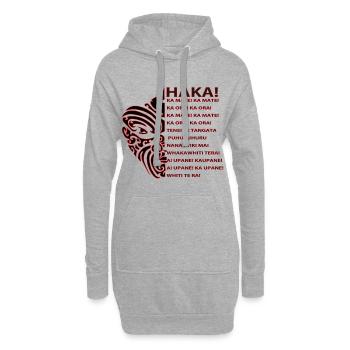 Haka und maori Tattoo für rugby und football - Hoodie-Kleid - Grau meliert - Vorne