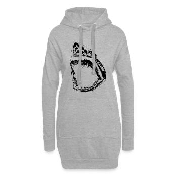Grand requin blanc - Sweat-shirt à capuche long Femme - gris chiné - Devant