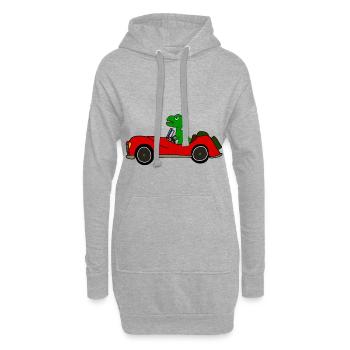 Tyrannosaurus Rex conduit convertible - Sweat-shirt à capuche long Femme - gris chiné - Devant