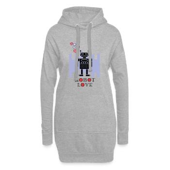 robot love - Hoodie-Kleid - Grau meliert - Vorne
