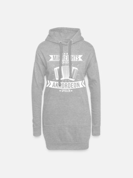 Akkordeon Ziehhamonika Instrument Spruch - Hoodie-Kleid - Grau meliert