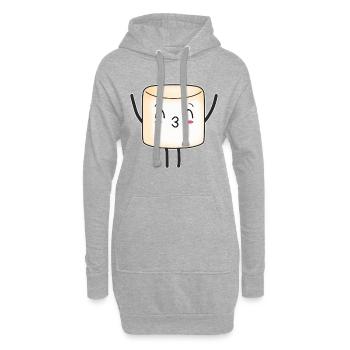 Marshmallow Marshmallows Sweet Candy Enfants - Sweat-shirt à capuche long Femme - gris chiné - Devant