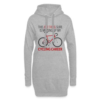 Chose de travail gâche ma carrière de cycliste - Sweat-shirt à capuche long Femme - gris chiné - Devant