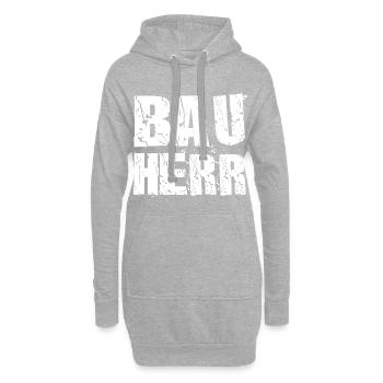 Bauherr Hausbau - Hoodie-Kleid - Grau meliert - Vorne
