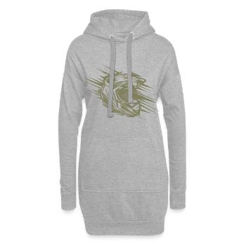 Motocross Helm - Hoodie-Kleid - Grau meliert - Vorne
