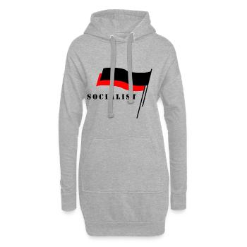 socialiste - Sweat-shirt à capuche long Femme - gris chiné - Devant
