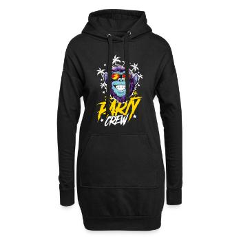 Affe Party Crew - Hoodie-Kleid - Schwarz - Vorne