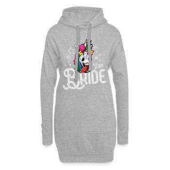 Einhorn Team Braut - Hoodie-Kleid - Grau meliert - Vorne