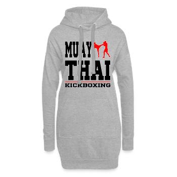 Muay Thai Kickboxing kickboxing femmes hommes enfants - Sweat-shirt à capuche long Femme - gris chiné - Devant