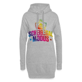 Scheißegal modus bunt - Hoodie-Kleid - Grau meliert - Vorne