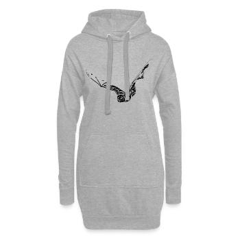 chauve-souris - Sweat-shirt à capuche long Femme - gris chiné - Devant