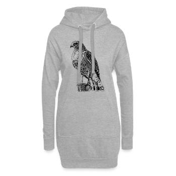 faucon - Sweat-shirt à capuche long Femme - gris chiné - Devant