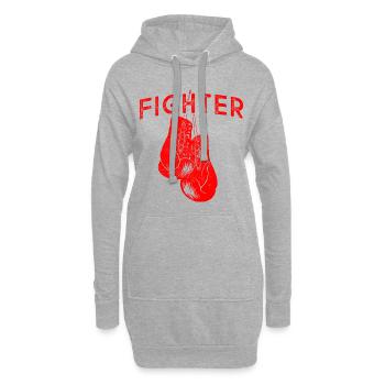 Boxe boxe combattant - Sweat-shirt à capuche long Femme - gris chiné - Devant