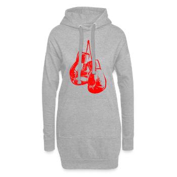 Icône de boxe gants de boxe - Sweat-shirt à capuche long Femme - gris chiné - Devant