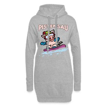 Pistensau - Skifahren - Snowboaden - Apres Ski - Hoodie-Kleid - Grau meliert - Vorne