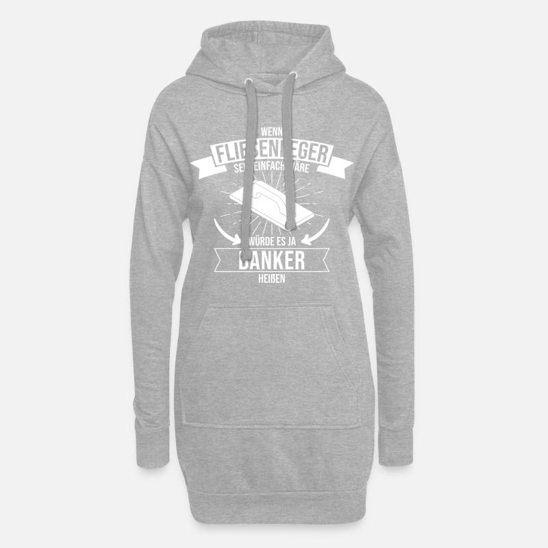Fliesenleger Handwerker Bauarbeiter Beruf Spruch - Hoodie-Kleid - Grau meliert