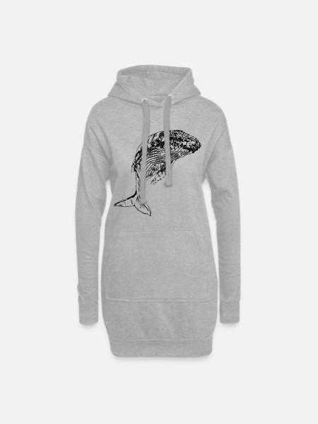 Wal - Hoodie-Kleid - Grau meliert