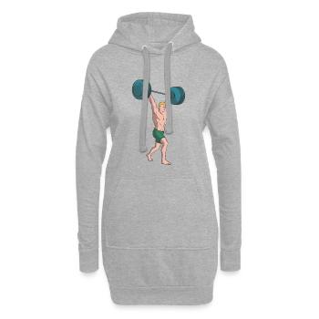 Langhantel Stemmen Gewichtheben - Hoodie-Kleid - Grau meliert - Vorne
