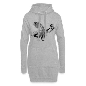 Krake - Hoodie-Kleid - Grau meliert - Vorne