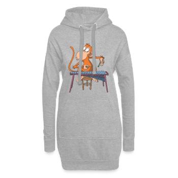 Affe spielt Marimba Xylophon - Hoodie-Kleid - Grau meliert - Vorne