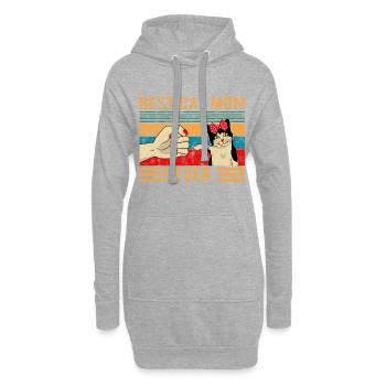 Meilleur amant de chat vintage jamais conçu - Sweat-shirt à capuche long Femme - gris chiné - Devant