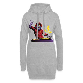 Affe DJ Party Turntable - Hoodie-Kleid - Grau meliert - Vorne