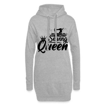 Nähen Hobby | Nähmaschine Näherin Nadel Geschenke - Hoodie-Kleid - Grau meliert - Vorne