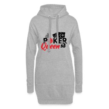 Poker Frauen Mädchen | Pokern Pokerface Geschenke - Hoodie-Kleid - Grau meliert - Vorne