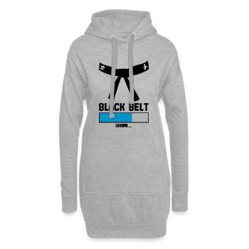 Ceinture noire chargé arts martiaux karaté - Sweat-shirt à capuche long Femme - gris chiné - Devant