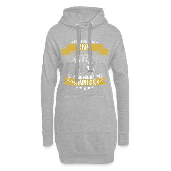 Skat Skatspieler Kartenspiel Spielkarten Spruch - Hoodie-Kleid - Grau meliert - Vorne