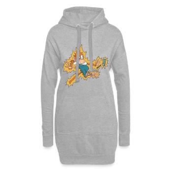 Électricien à la prise - Sweat-shirt à capuche long Femme - gris chiné - Devant