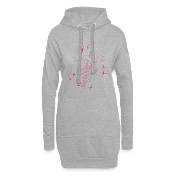 Dague brillante - Sweat-shirt à capuche long Femme - gris chiné - Devant