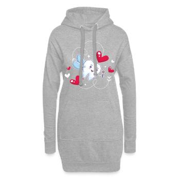 Dent fée dent fée assistant dentaire dent disant - Sweat-shirt à capuche long Femme - gris chiné - Devant