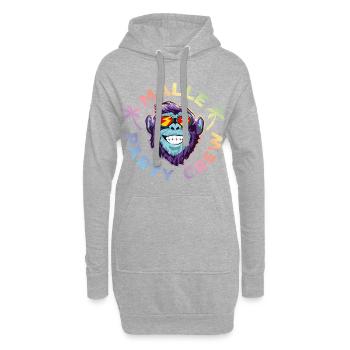 Malle party crew affe bunt - Hoodie-Kleid - Grau meliert - Vorne
