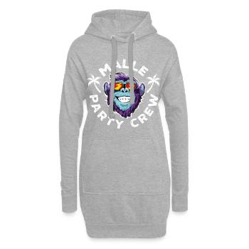 Malle party crew affe - Sweat-shirt à capuche long Femme - gris chiné - Devant