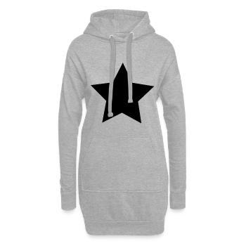 Schwarzer Stern - Hoodie-Kleid - Grau meliert - Vorne