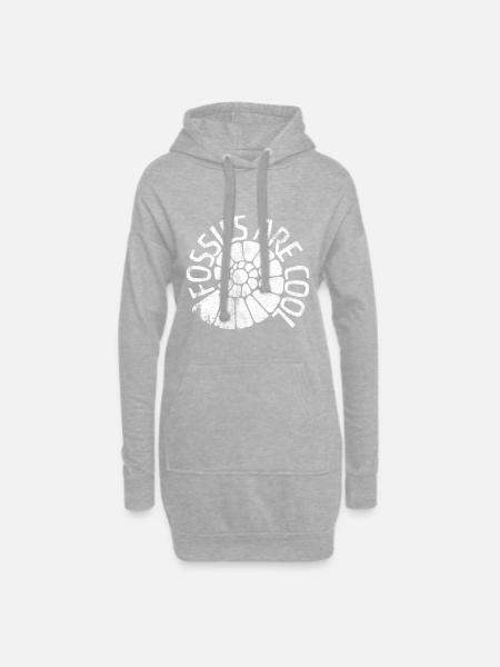 Fossils Are Cool - Hoodie Dress - heather grey